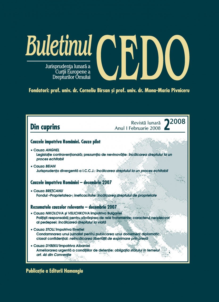 Imagine Buletinul CEDO, Nr. 2/2008
