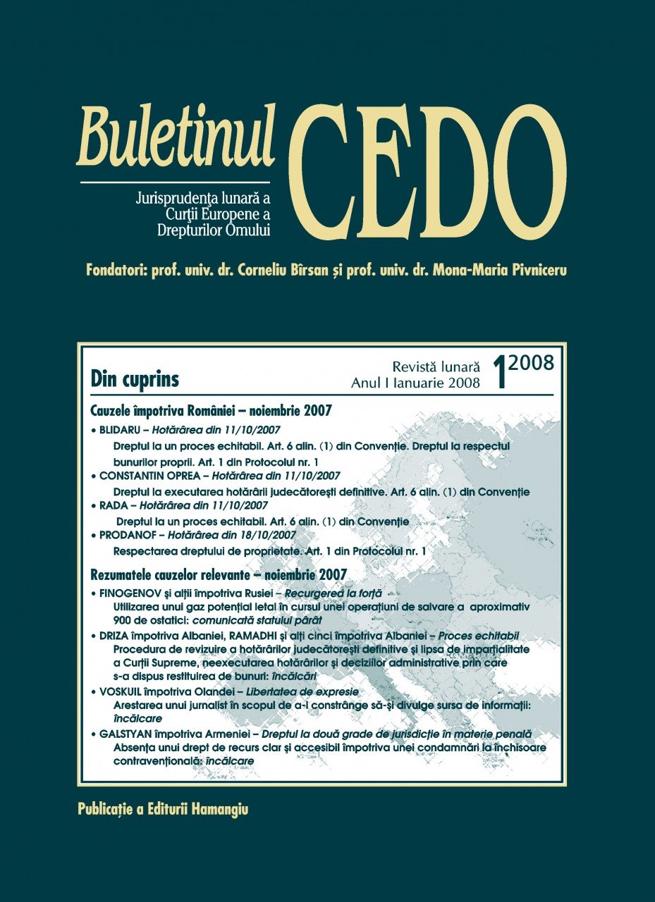 Imagine Abonament Buletinul CEDO