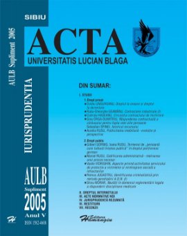 Imagine Acta Universitatis. Supliment 2005 (in limba romana)