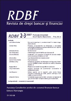 Imagine Revista de Drept Bancar si Financiar, Nr. 2-3/2007