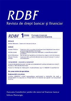 Imagine Revista de drept bancar si financiar nr. 4/2007
