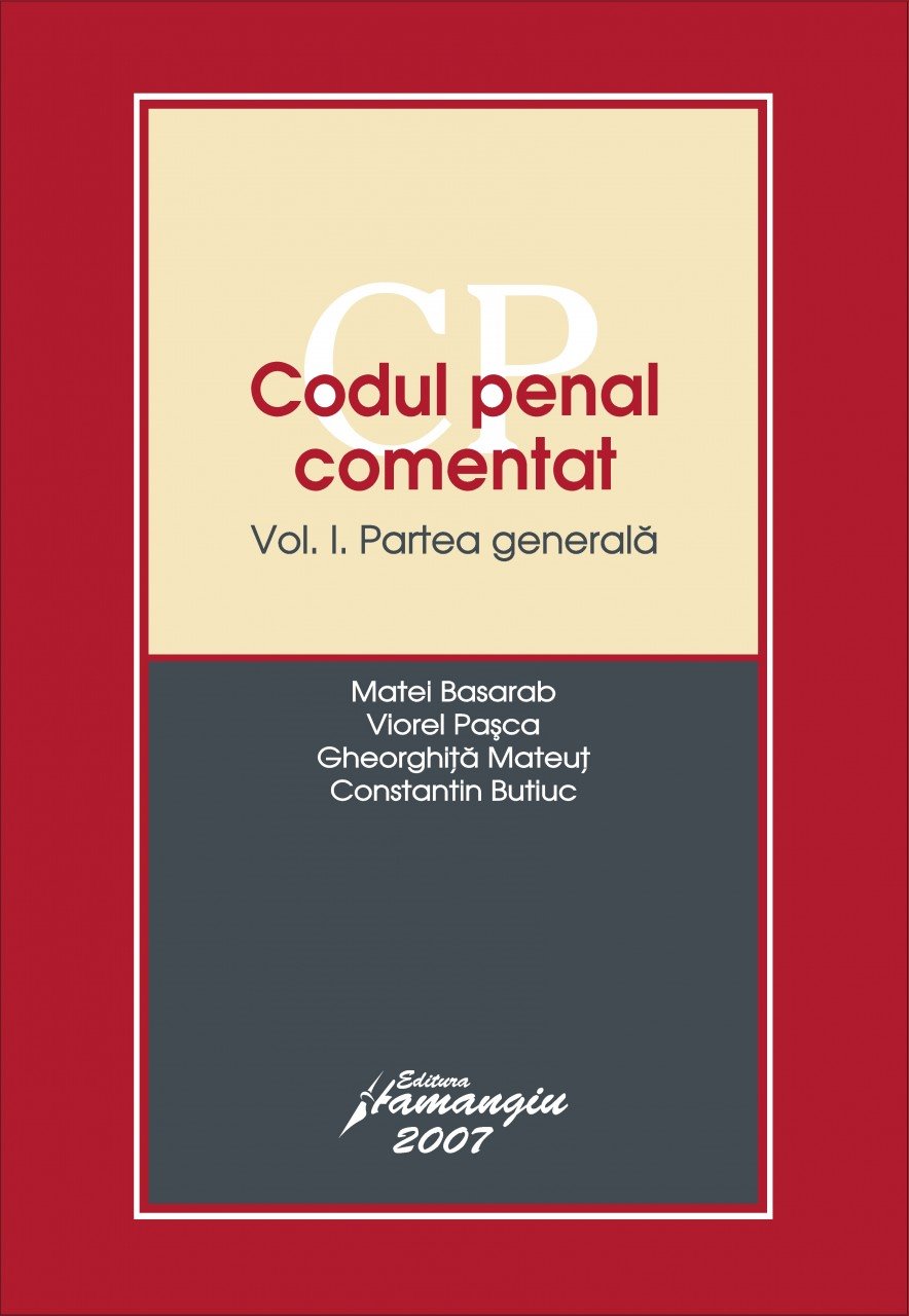 Imagine Codul penal comentat. Partea generala vol. 1
