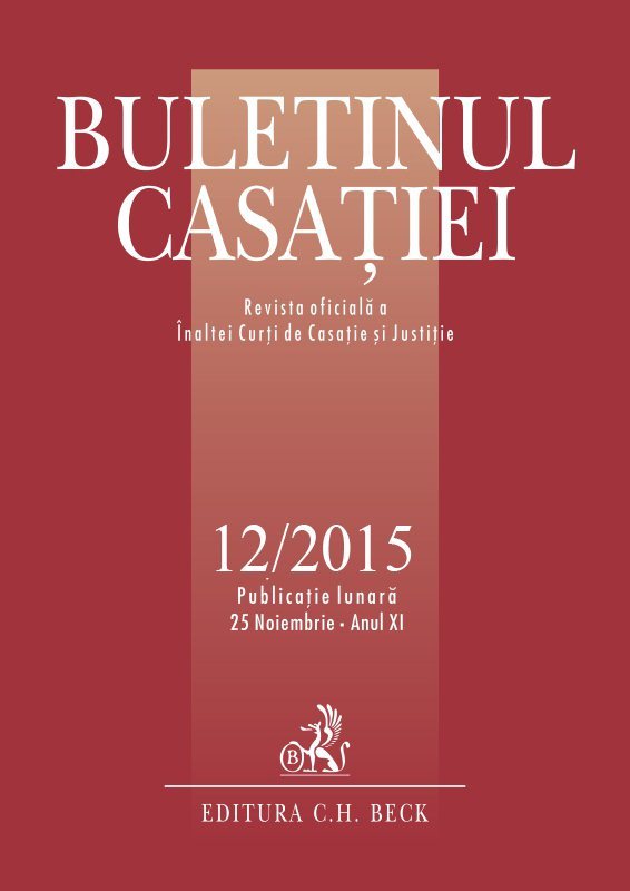 Buletinul Casatiei, nr. 12/2015