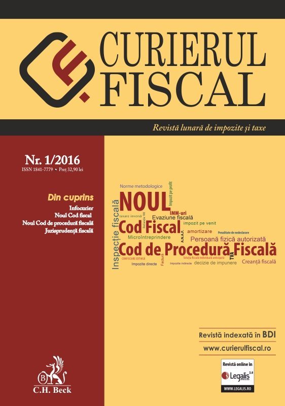 Curierul Fiscal Nr. 1/2016
