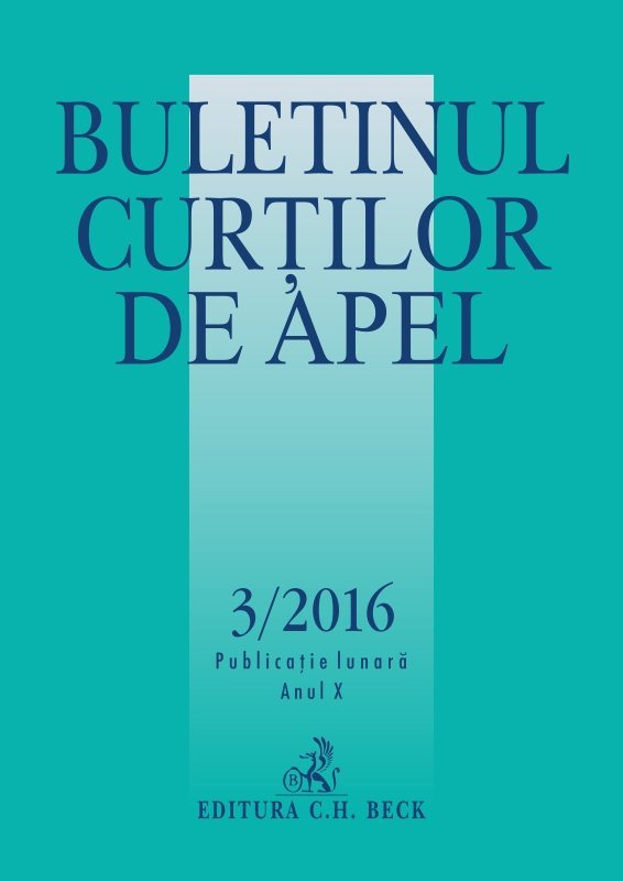 Buletinul Curţilor de Apel nr. 3-2016