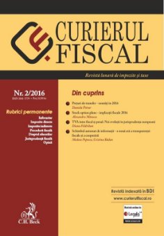 Curierul Fiscal Nr. 2/2016