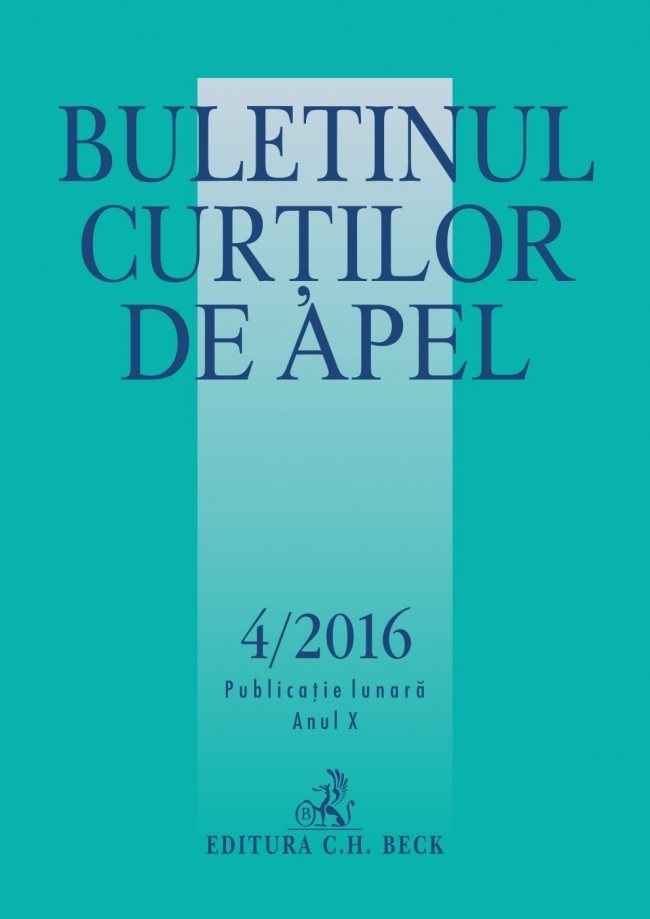 Buletinul Curtilor de Apel nr. 4-2016