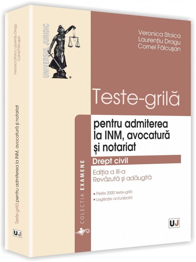 Teste-grila pentru admiterea la Inm, avocatura si notariat. Drept civil
