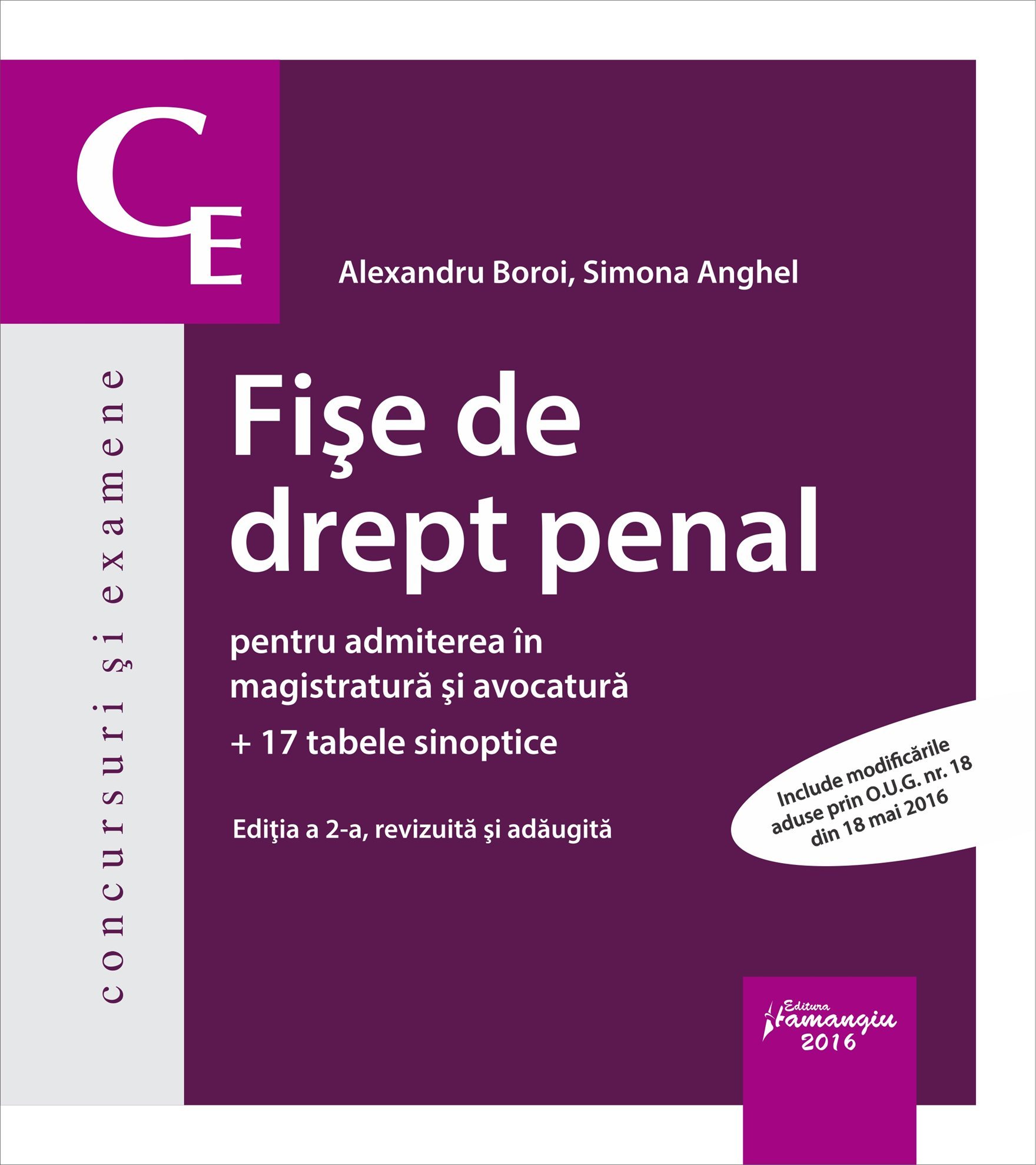 Fise de drept penal pentru admiterea in magistratura si avocatura Editia a 2-a - Boroi, Anghel