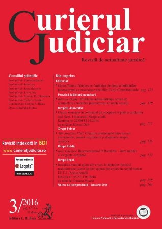 Curierul Judiciar, Nr. 3-2016