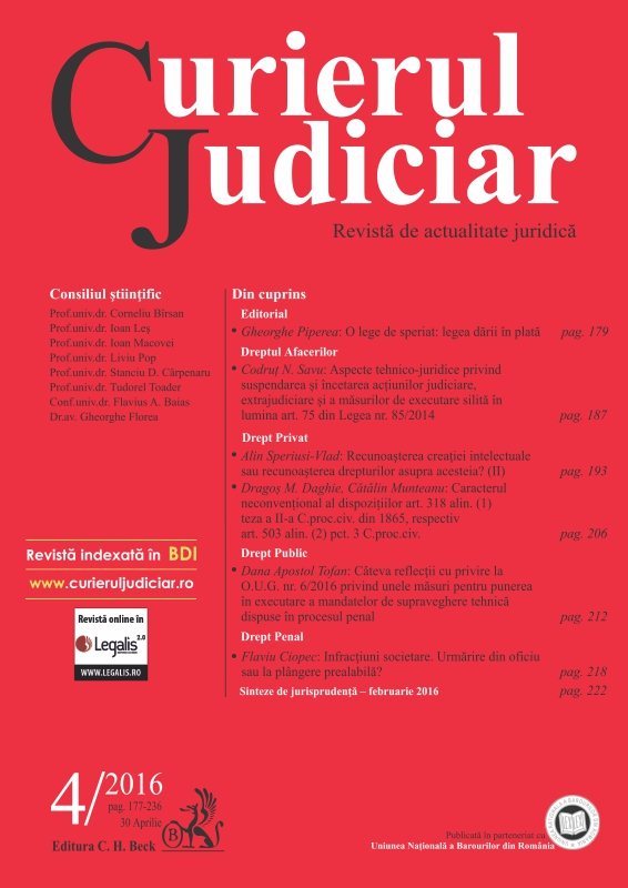 Curierul Judiciar, Nr. 4/2016