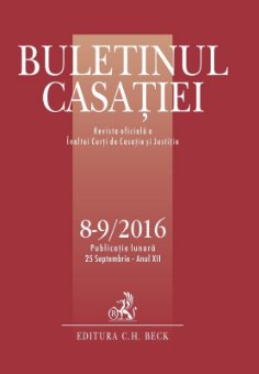 Buletinul Casatiei, nr. 8-9-2016
