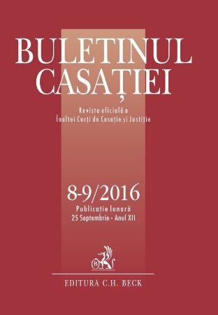 Buletinul Casatiei, nr. 8-9-2016
