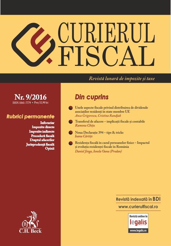 Curierul Fiscal Nr. 9/2016