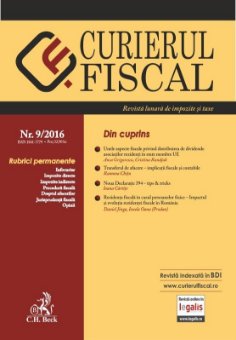 Curierul Fiscal Nr. 9/2016