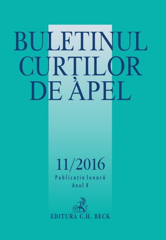 Buletinul Curtilor de Apel nr. 11/2016