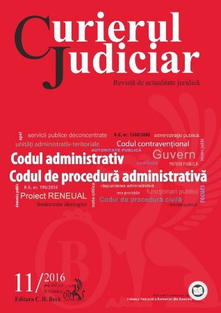 Curierul Judiciar, Nr. 11/2016