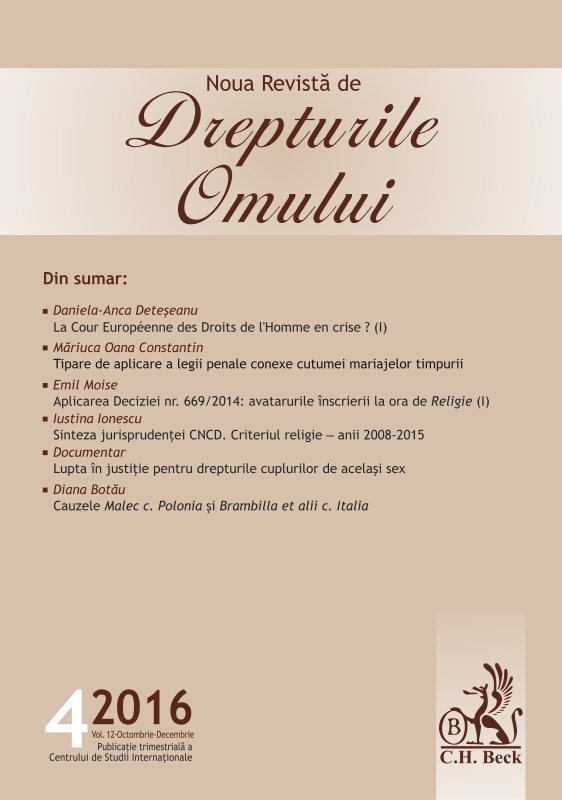 Noua Revista de Drepturile Omului Nr. 4-2016