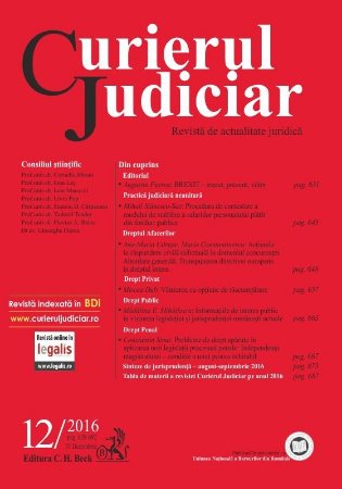 Curierul Judiciar, Nr. 12-2016