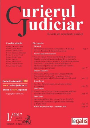 Curierul Judiciar, Nr. 1-2017