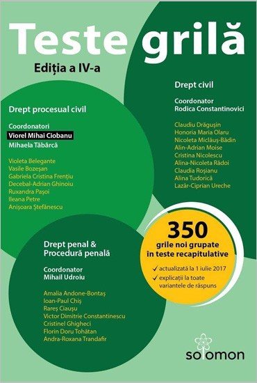 Teste grila. Editia a 4-a - Udroiu, Tabarca, Constantinovici