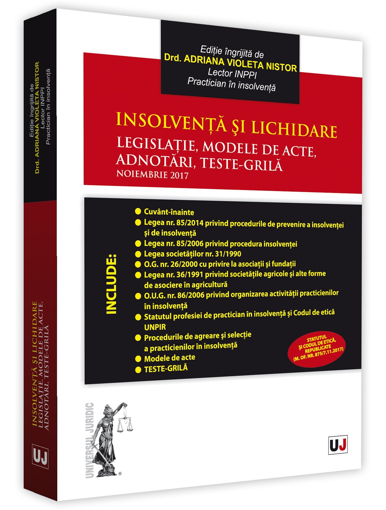 Insolventa si lichidare Legislatie, modele de acte, adnotari, teste-grila Noiembrie 2017