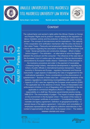 Analele Universitatii Titu Maiorescu - Titu Maiorescu University law review 2015 - Partea a 2-a