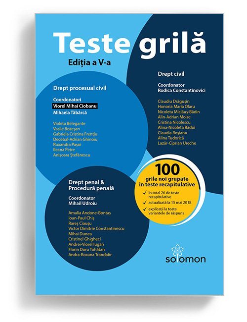 Teste grila - Editia a 5-a - Udroiu, Tabarca, Constantinovici 