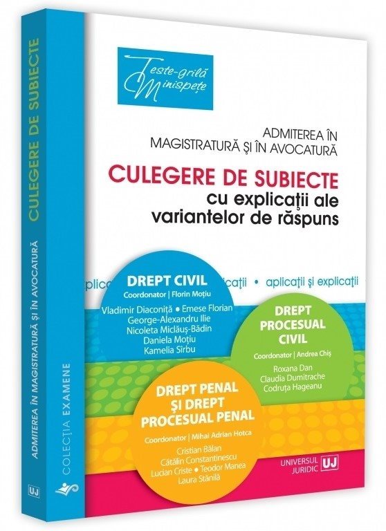 Admiterea in magistratura si in avocatura. Culegere de subiecte - Motiu, Chis, Hotca