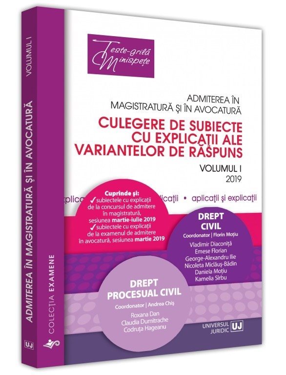 Admiterea in magistratura si in avocatura.  Vol. I – Drept civil, Drept procesual civil