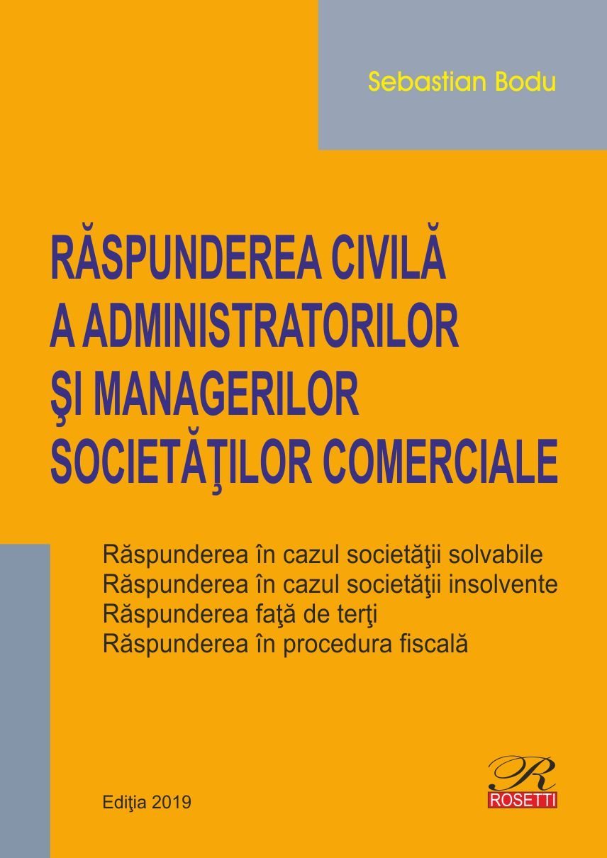 Raspunderea civila a administratorilor si managerilor societatilor comerciale_Bodu
