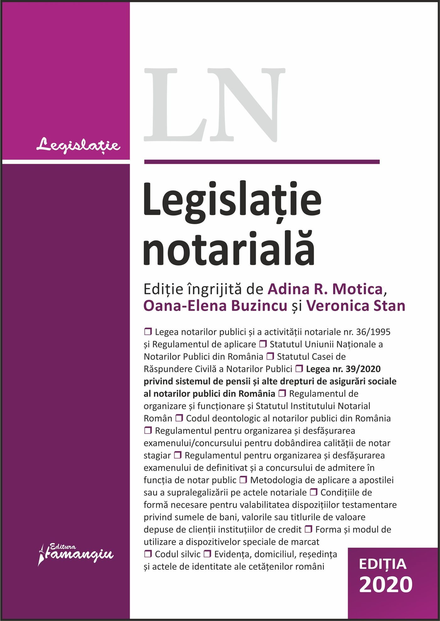 Legislatie notariala. Editia 2020