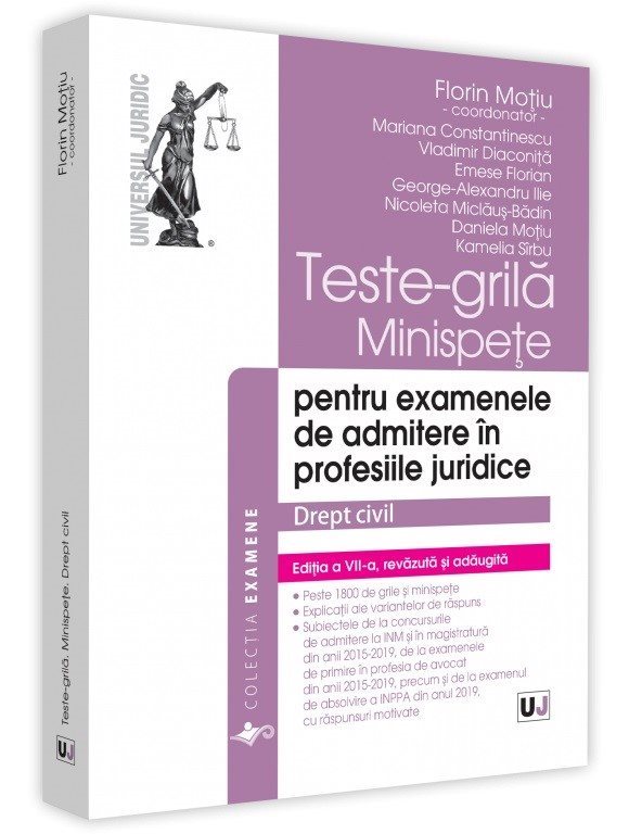 Teste-grila, minispete pentru examenele de admitere in profesiile juridice. Drept civil. Editia a 7-a - Motiu