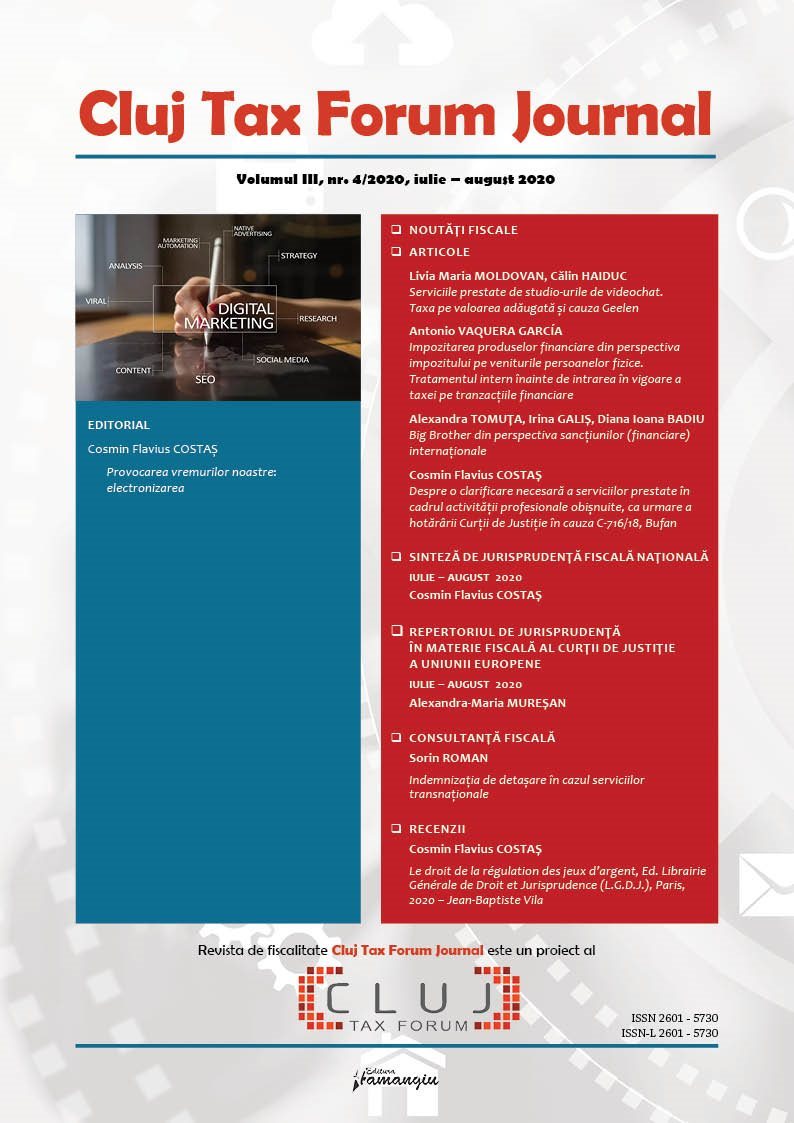 Cluj Tax Forum Journal 4/2020