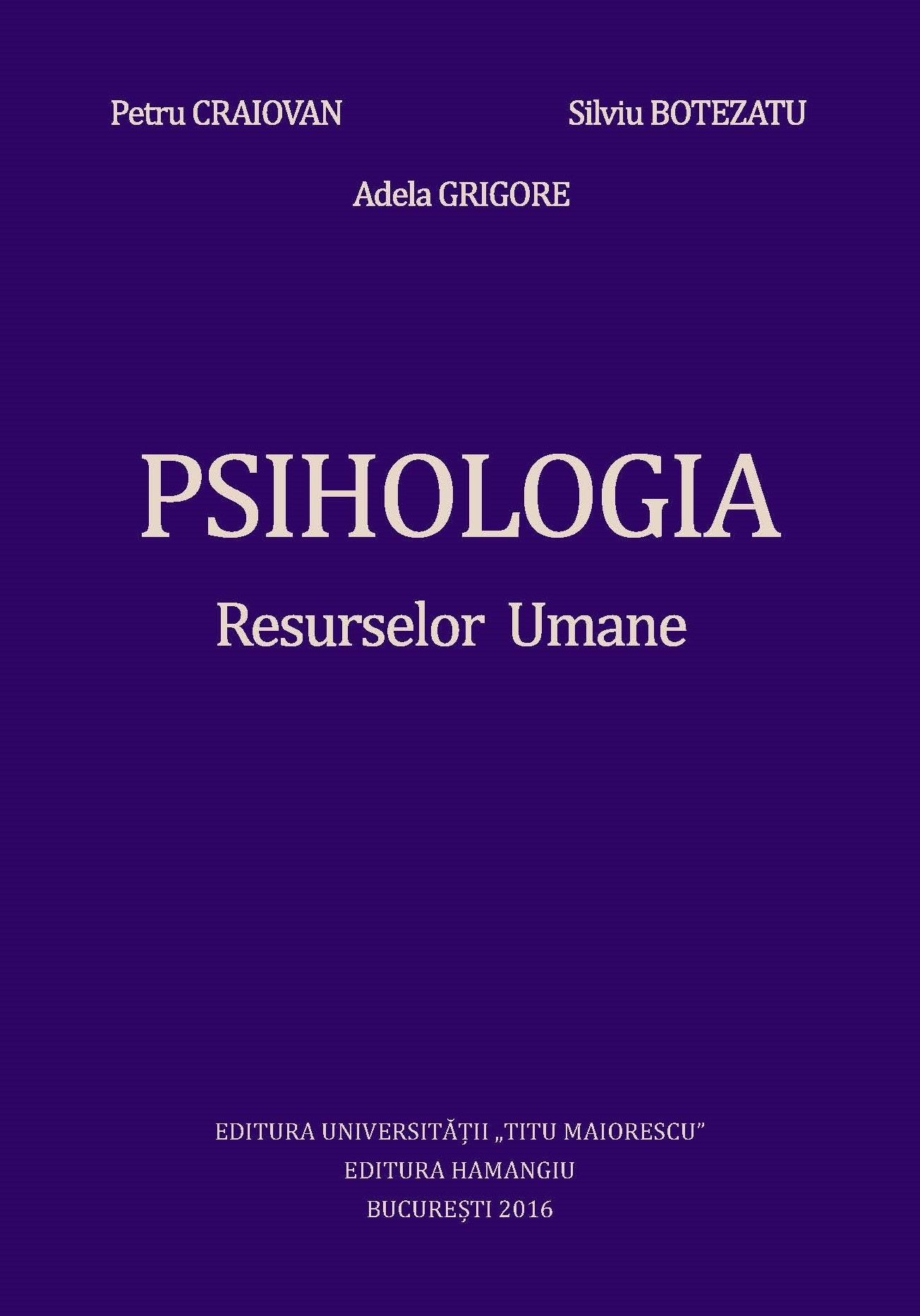 Psihologia resurselor umane autor Petru Craiovan