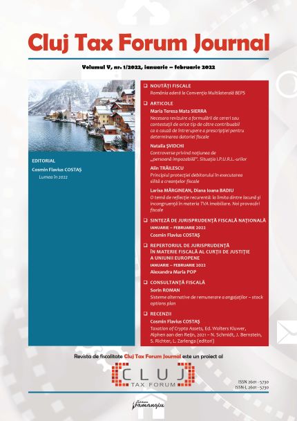 Cluj Tax Forum Journal 1/2022