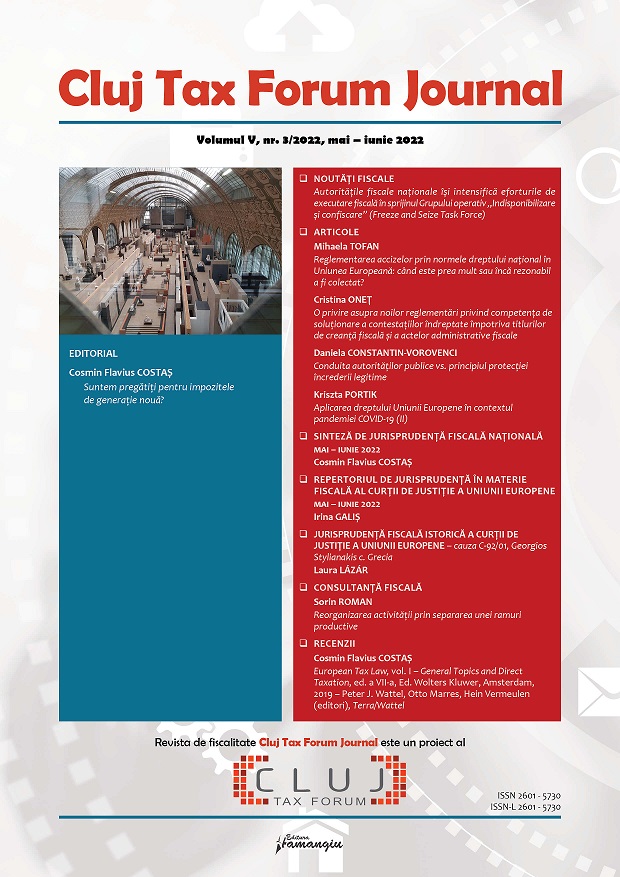 Cluj Tax Forum Journal nr. 3_2022