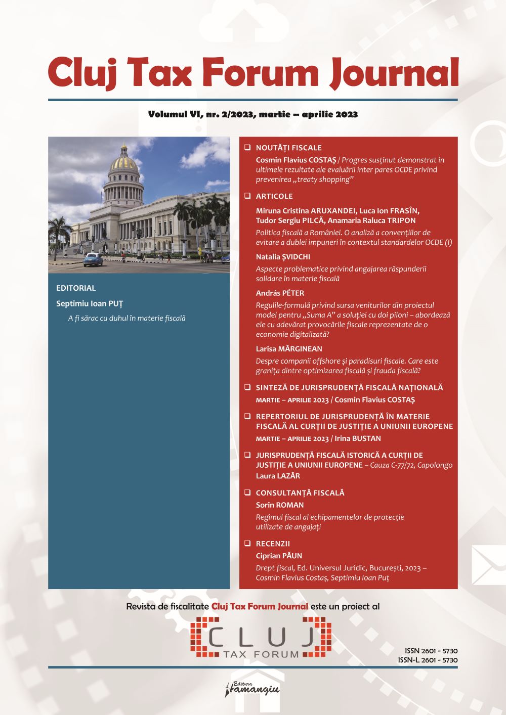 Cluj Tax Forum Journal 2/2023 - Cosmin Flavius Costas