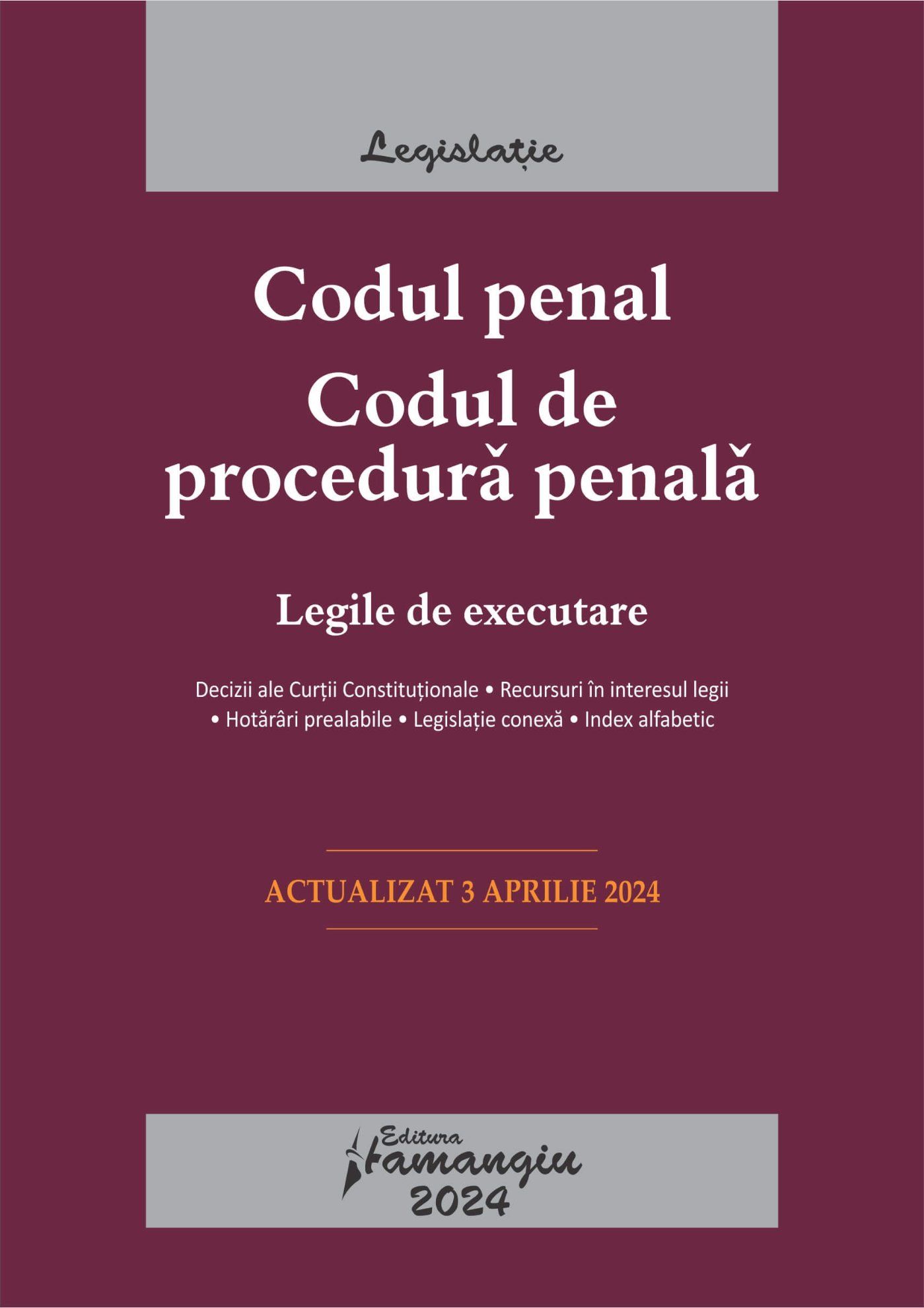 Codul penal. Codul de procedura penala. Actualizat aprilie 2024