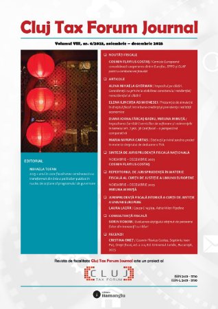 Cluj Tax Forum Journal 6/2025